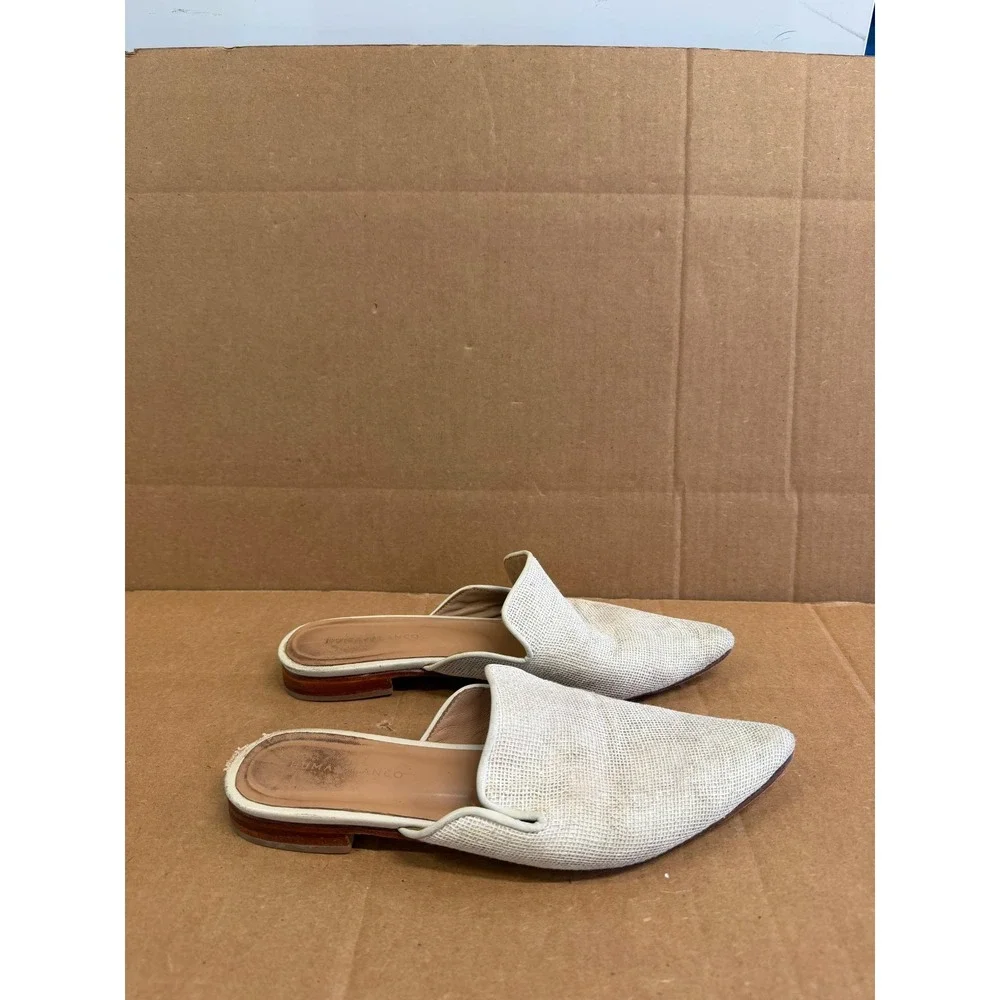 Huma Blanco Ilaria Pointed Toe Slip-On Slides Mules Natural Jute Womens Size 41